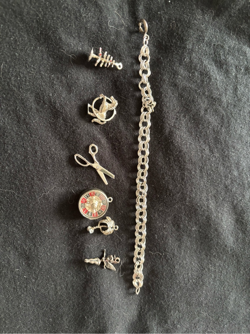 Silver Charm Bracelet with Assorted Charms